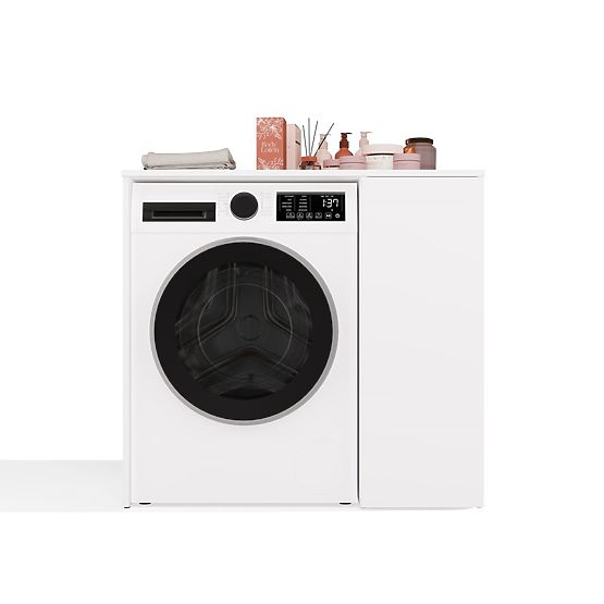 Badezimmerschrank für Waschmaschine mit Türen POLA NP 1D WEISS 2 Regale