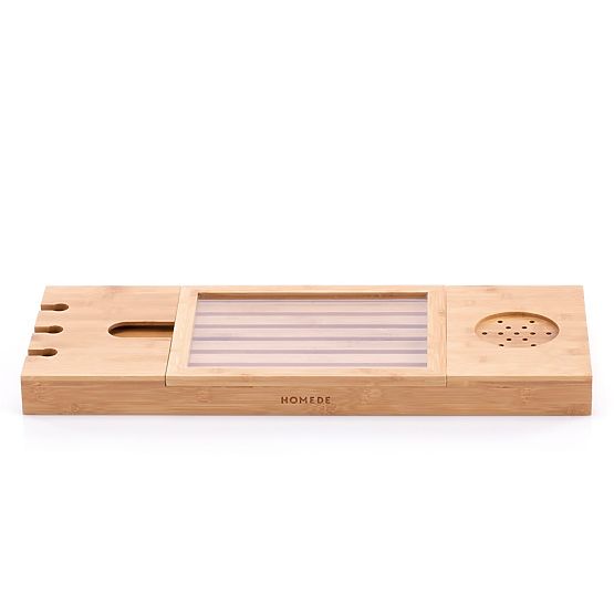 Badezimmerzubehör MELEDYN in hellbraunem Boho-Stil, stehend, für den Innenbereich, Homede