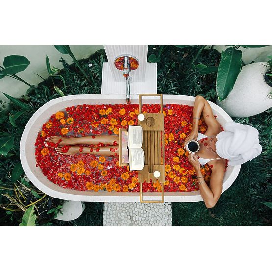 Badezimmerzubehör MELEDYN in hellbraunem Boho-Stil, stehend, für den Innenbereich, Homede