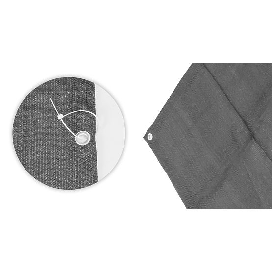 Balkonblende mit Beschlägen 100x500 cm Sichtschutznetz + Installationszubehör grau MultiGarden
