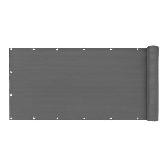 Balkonblende mit Beschlägen 100x700 cm Schattierungsnetz + Installationszubehör grau MultiGarden