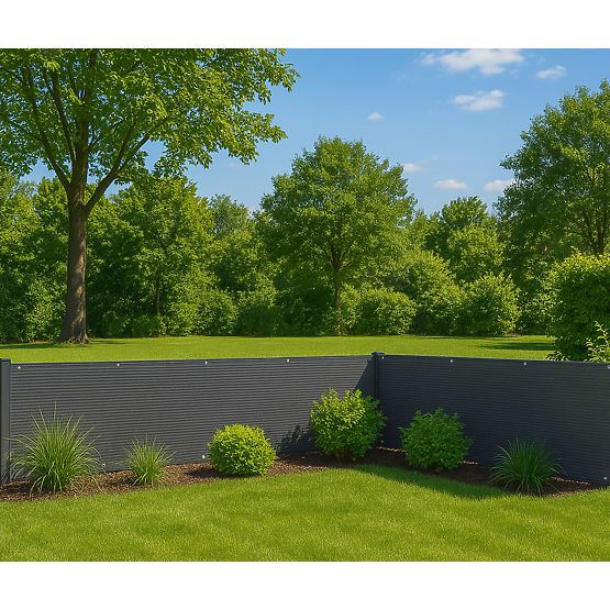 Balkonblende mit Beschlägen 150x500 cm Sichtschutznetz + Installationszubehör grau MultiGarden