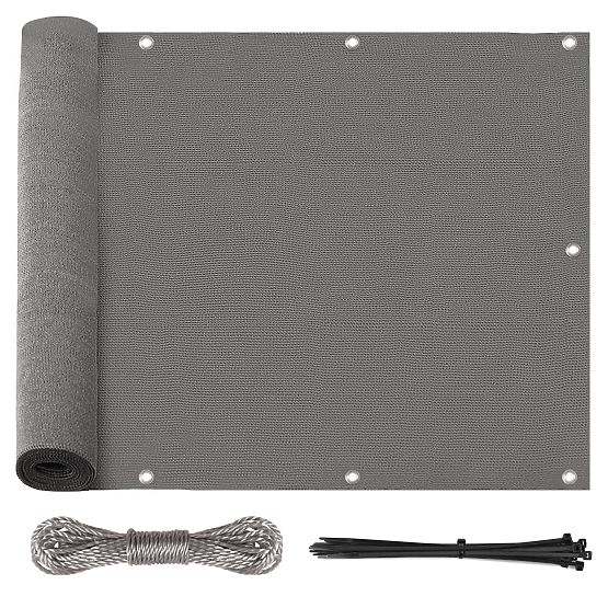 Balkonschutzmatte grau 1x5 m