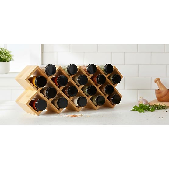 Bambus-Gewürzständer KOCHEN 18 Gläser