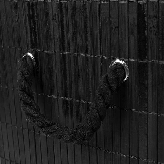 Bambus-Wäschekorb mit Deckel 100L schwarz