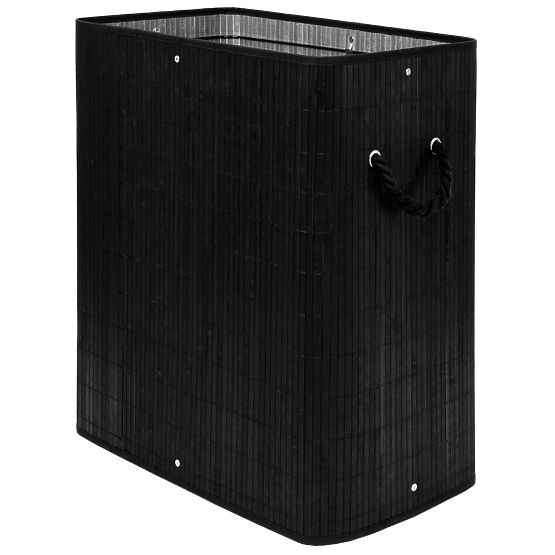 Bambus-Wäschekorb mit Deckel 100L schwarz