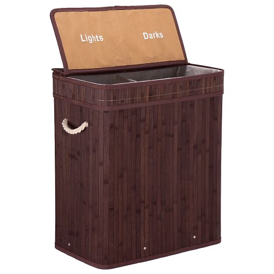 Bambus-Wäschekorb mit Deckel 100L Wenge