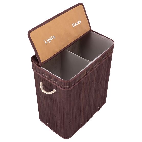 Bambus-Wäschekorb mit Deckel 100L Wenge