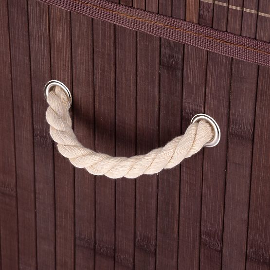 Bambus-Wäschekorb mit Deckel 100L Wenge