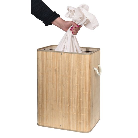 Bambus-Wäschekorb mit Deckel SOREN 80L natur