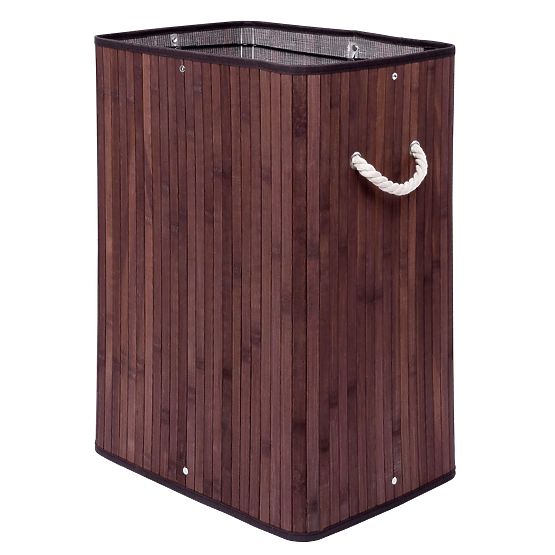 Bambus-Wäschekorb mit Deckel SOREN 80L Wenge