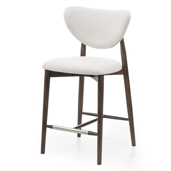 Barhocker Domenico beige/Walnuss
