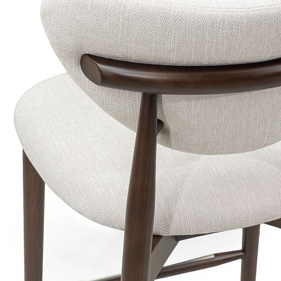 Barhocker Domenico beige/Walnuss