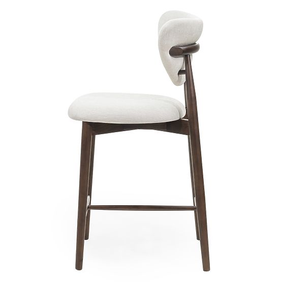 Barhocker Domenico beige/Walnuss