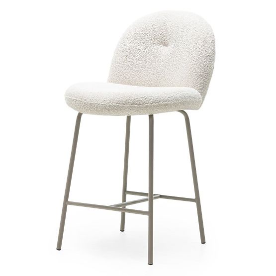 Barhocker Fiori hellbeige, abgerundete Formen