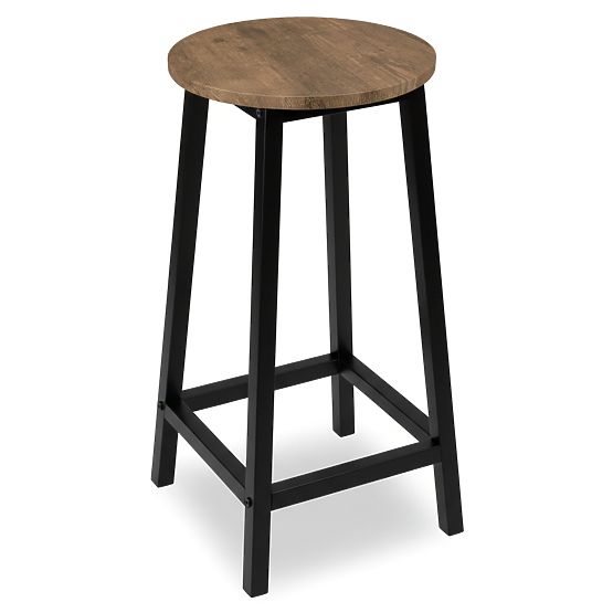 Barhocker Flint Rustikaler Loft Industrieller Gealterter Eiche