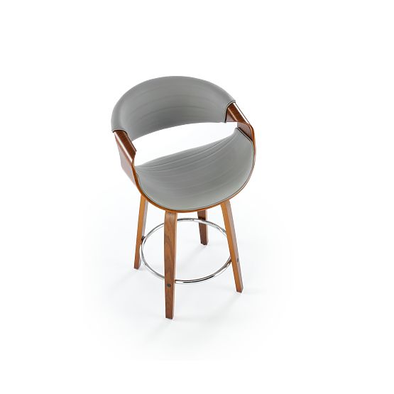 Barhocker H123 grau / nussbaum (1p=1Stk)