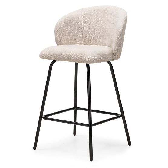 Barhocker Larisa, hellbeige/schwarze Beine