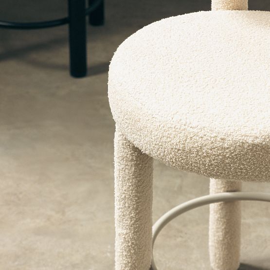 Barhocker Pedro 2.0, beige, Bouclé