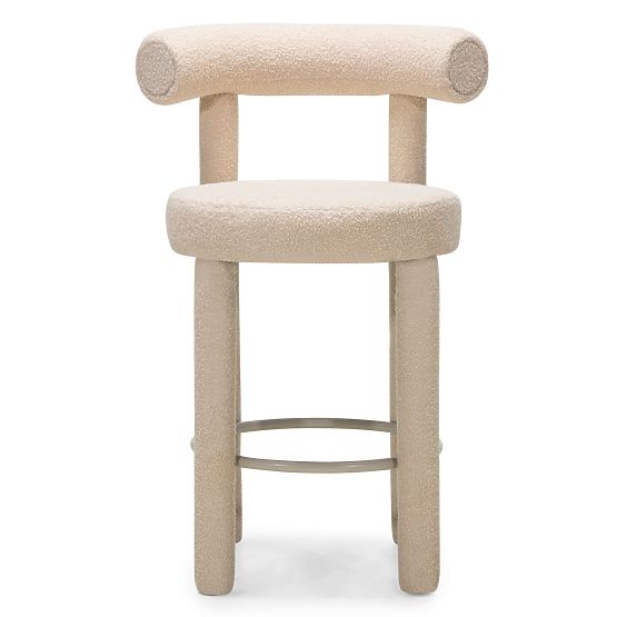 Barhocker Pedro 2.0, beige, Bouclé