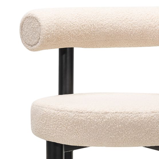 Barhocker Pedro, beige/schwarze Beine, Bouclé