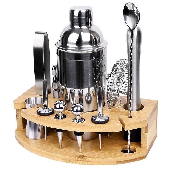 Barkeeper-Set CHESTER verchromt 12 Teile