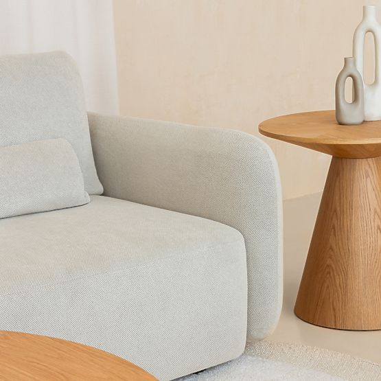 Beistelltisch Abisko, 60 cm, rund, natürliche Eichenfurnier