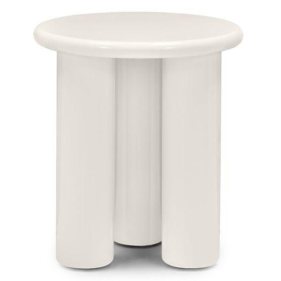 Beistelltisch Blair 40 cm, cremefarben, glänzend