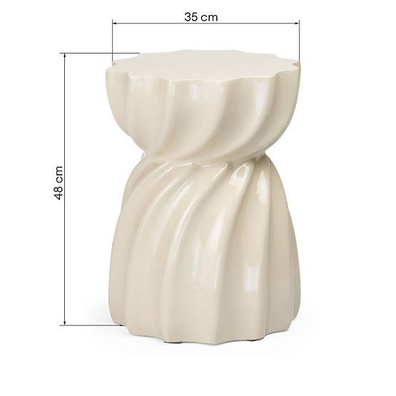 Beistelltisch Bloom 35 cm, beige, glänzend
