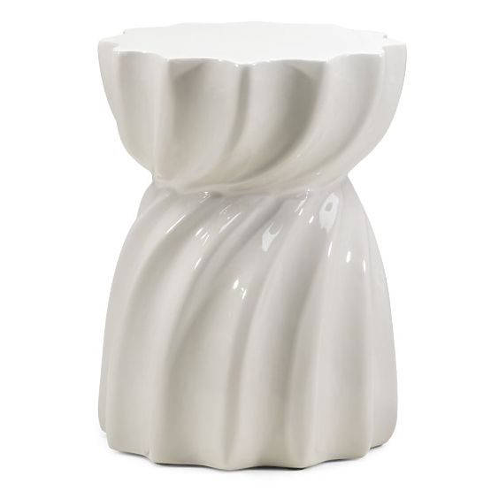 Beistelltisch Bloom 35 cm, graubeige, glänzend