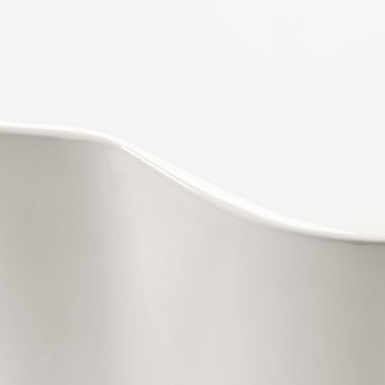 Beistelltisch Bow 49 cm, graubeige, glänzend, abgerundete Formen