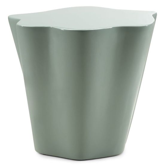 Beistelltisch Bow 49 cm, salbeigrün, glänzend, abgerundete Formen