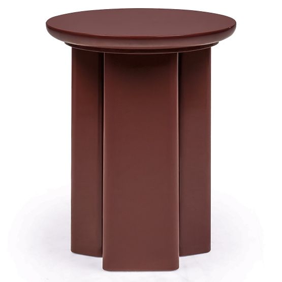 Beistelltisch Brie 40 cm, Bordeaux/Braun, glänzend