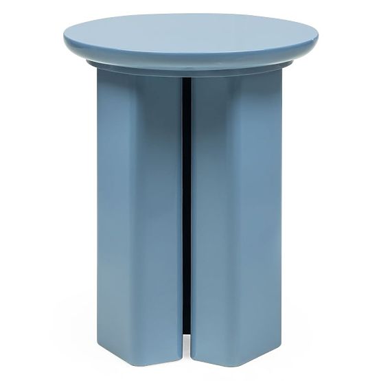 Beistelltisch Brie 40 cm, gedämpftes Blau, glänzend