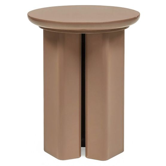 Beistelltisch Brie 40 cm, hellbraun, Mokka, glänzend