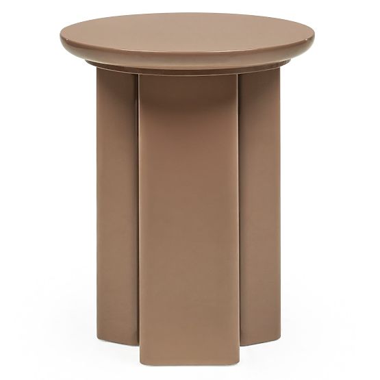 Beistelltisch Brie 40 cm, hellbraun, Mokka, glänzend