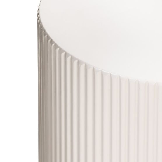 Beistelltisch Ermanno, 35 cm, graubeige, gerillt