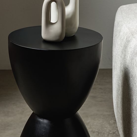 Beistelltisch Lavia 35 cm, schwarz, Mangoholz