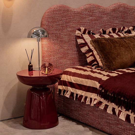 Beistelltisch Logan 40 cm, Burgund/Kirsche, glänzend