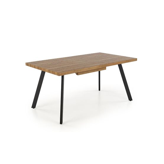 BERLIN ausziehbarer Tisch 140-180 cm, Platte - Nussbaum, Gestell - schwarz (2p=1Stk)