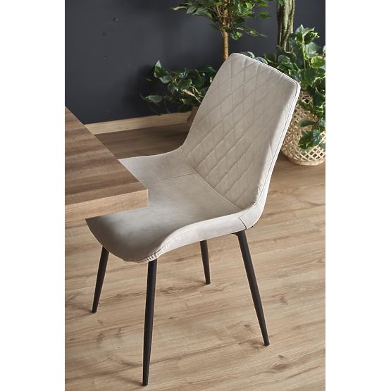 BERLIN ausziehbarer Tisch 140-180 cm, Platte - Nussbaum, Gestell - schwarz (2p=1Stk)