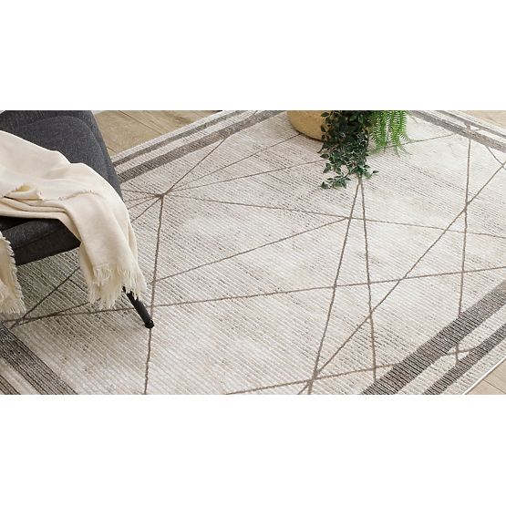 BLISS Z201Z128 Teppich Creme / Beige - Rahmen, geometrisch, modern, strukturell
