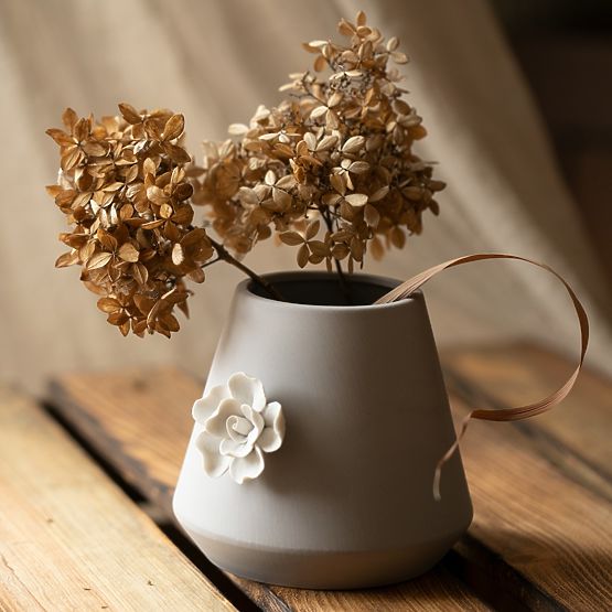 Blumentopf LUSITANO grau klassische Stil für Innenräume ameliahome