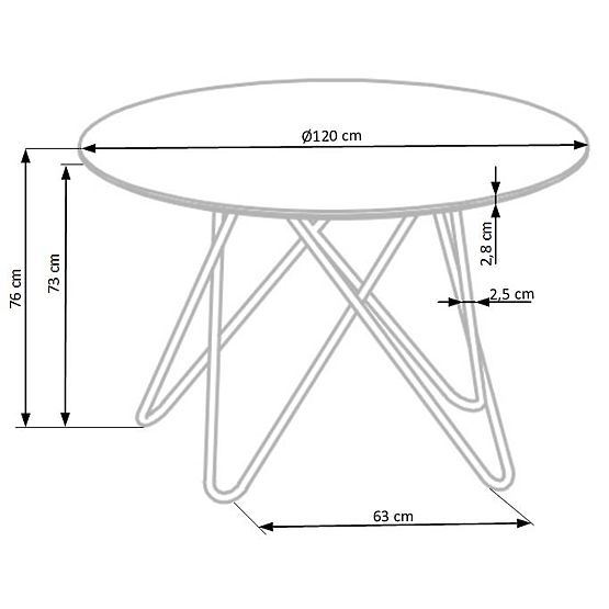 BONELLO Tisch, Platte - grauer Marmor, Beine - gold (2p=1Stk)
