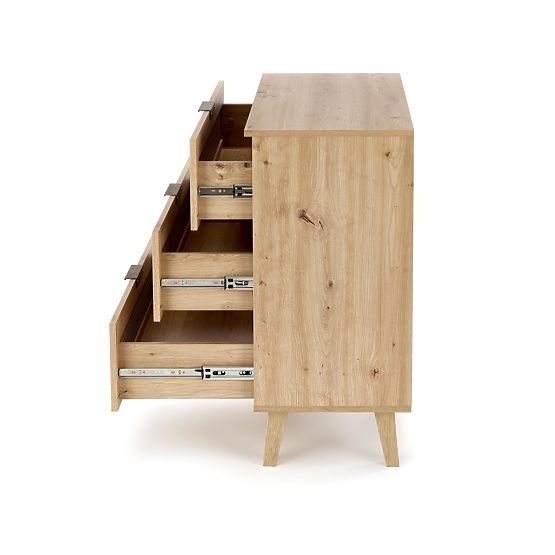 BORNEO KM-2 Kommode Eiche Artisan/Schwarz