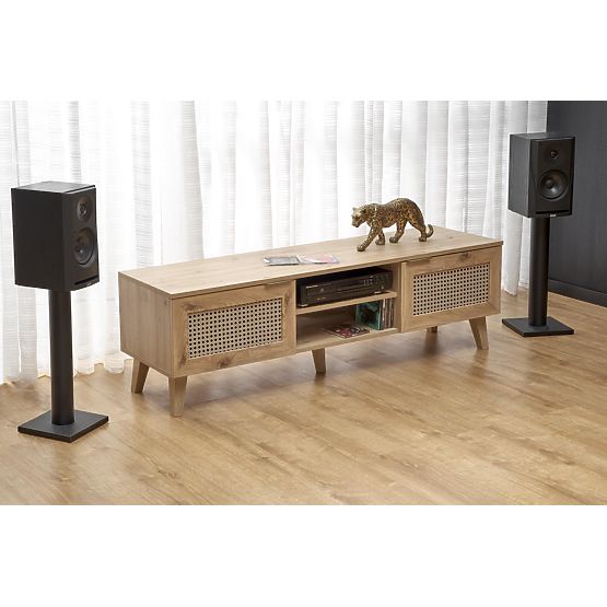 BORNEO RTV-1 TV-Schrank Eiche Artisan/Schwarz (1p=1Stk)
