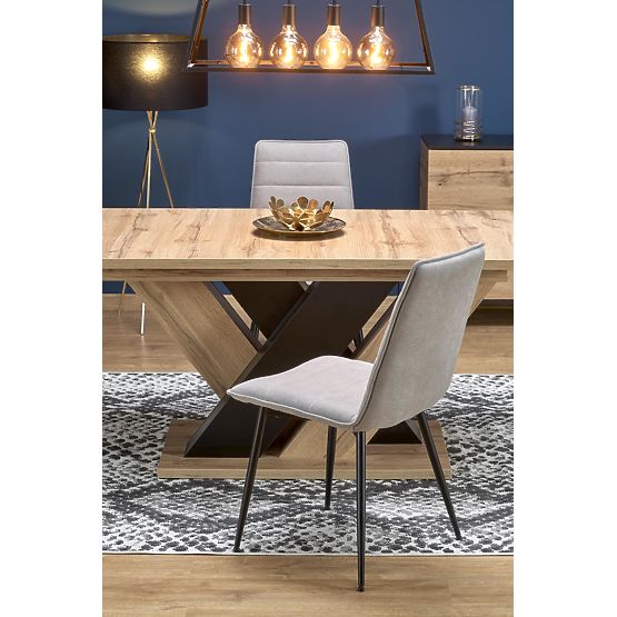 BRANDON ausziehbarer Tisch 160-200/90 cm Eiche Wotan/schwarz