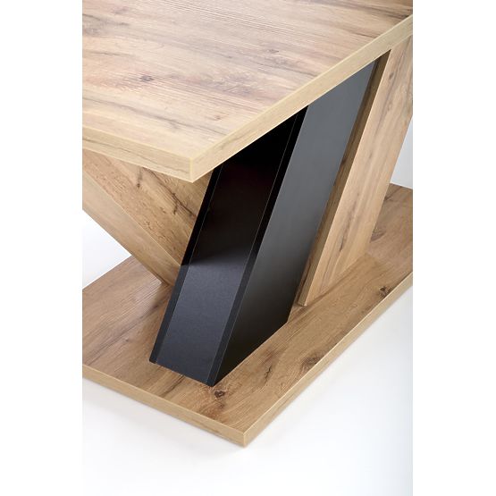 BRANDON ausziehbarer Tisch 160-200/90 cm Eiche Wotan/schwarz