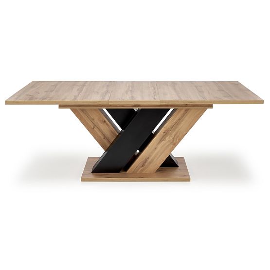 BRANDON ausziehbarer Tisch 160-200/90 cm Eiche Wotan/schwarz