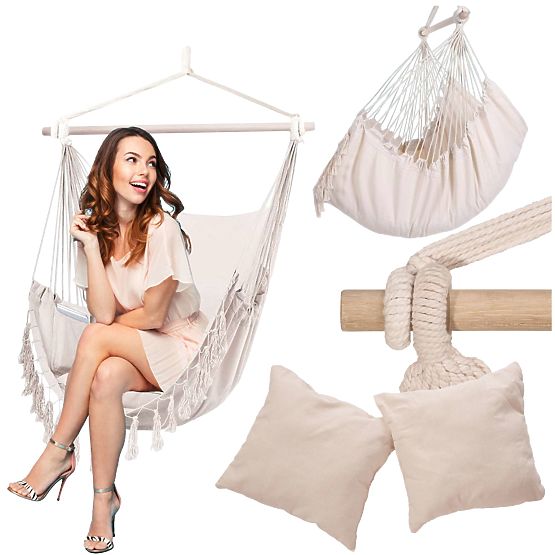 Brasilianischer Hängesessel BAHIO beige